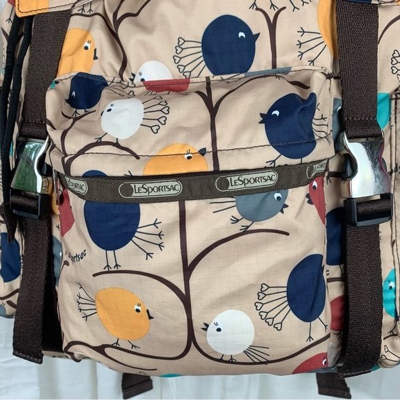 LESPORTSAC Bird Print Voyager Backpack Excellent Condition - Picture 2 of 15